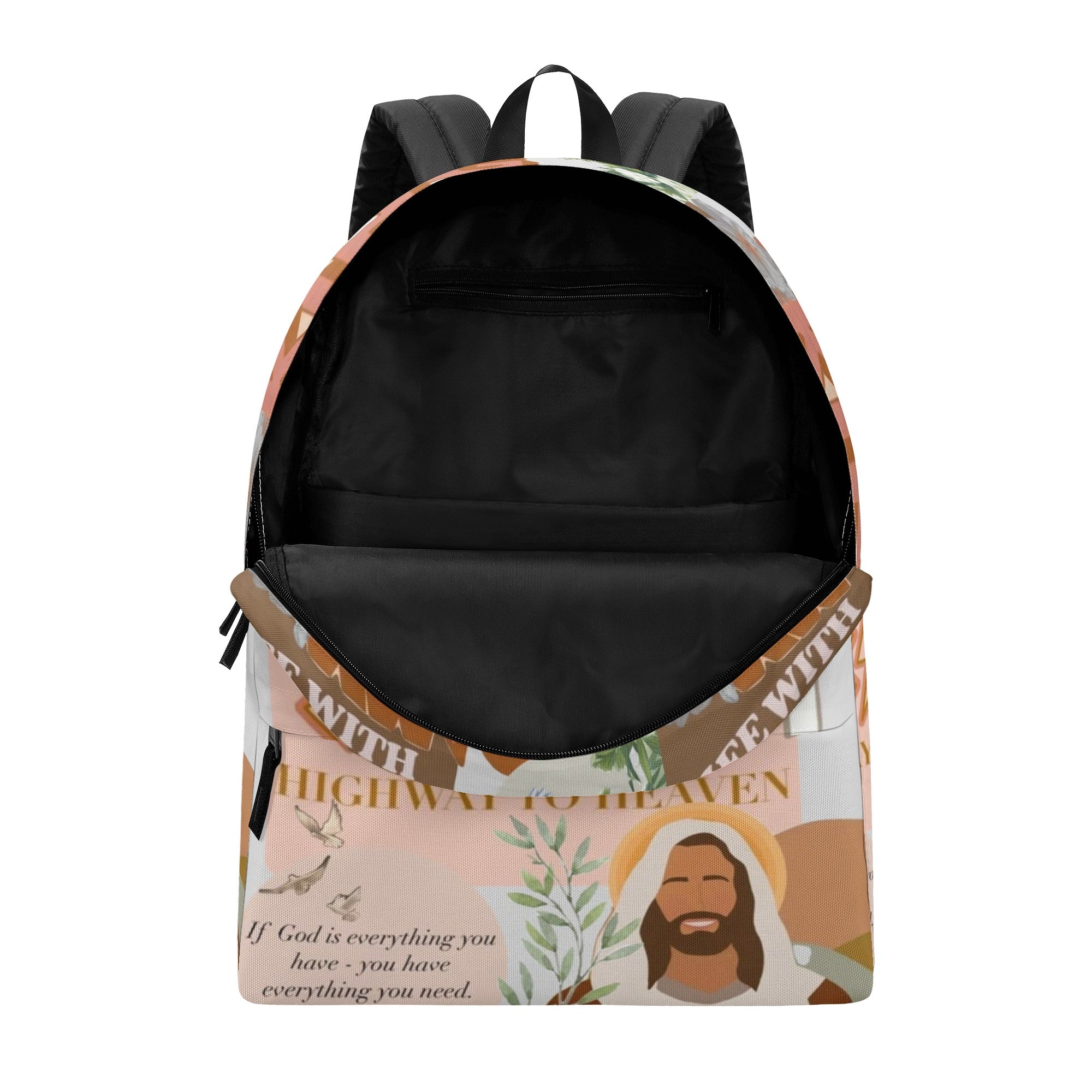 Highway to Heaven Backpack, Jesus Christian Backpack, Inspirational Faith Bag, Bible Verse Scripture Backpack.PLAF28